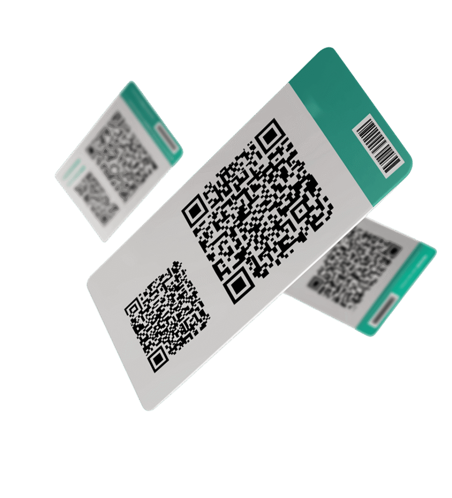 Branded event ticket with QR code